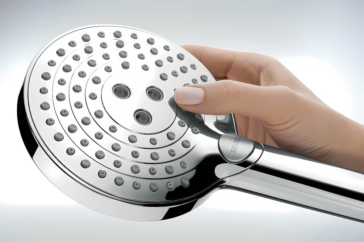 Kromiran komplet za kad Hansgrohe Raindance Select S z ročno prho 125 mm, držalom in cevjo 1,60 m.