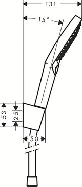 Kromiran komplet za kad Hansgrohe Raindance Select S z ročno prho 125 mm, držalom in cevjo 1,60 m.