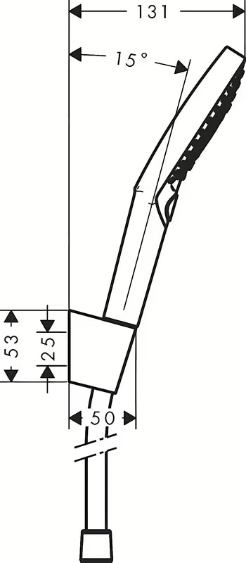Kromiran komplet za kad Hansgrohe Raindance Select S z ročno prho 125 mm, držalom in cevjo 1,60 m.