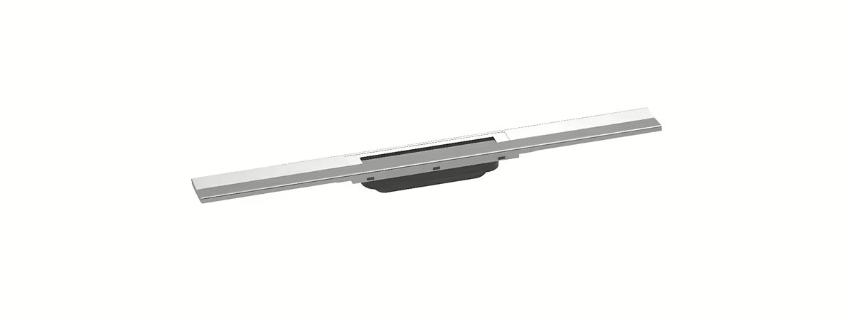 Kanaleta za Tuš hansgrohe raindrain Flex 70 cm iz brušenega nerjavečega jekla z dizajnerskim pokrovom.
