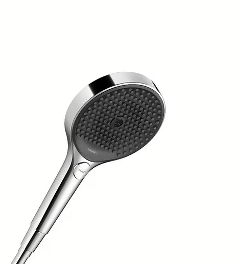 Ročna prha hansgrohe Rainfinity 130 v kromu z antracitno pršno ploščo in tremi vrstami curka