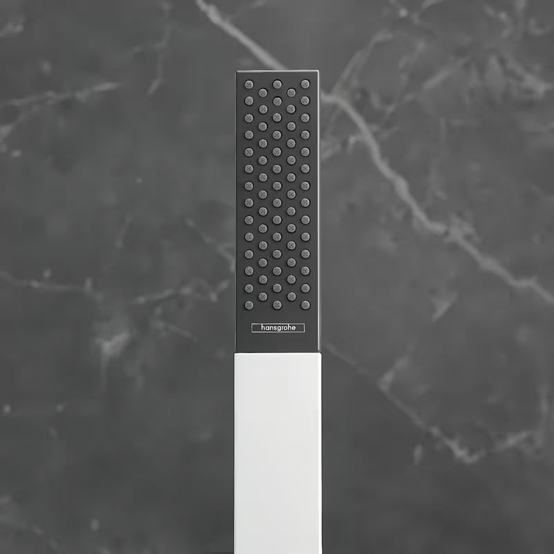 Palična ročna prha hansgrohe Rainfinity 100 1jet v kromu z antracitnim zaključkom s curkom PowderRain.