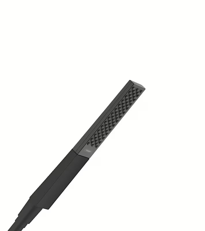 Ročna prha Hansgrohe Rainfinity 100 1jet v mat črni barvi z antracitno pršno glavo