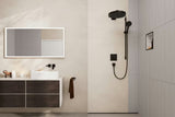 Hansgrohe Rainfinity tuš set EcoSmart v mat črni barvi z ročno prho, drsnikom in tekstilno cevjo