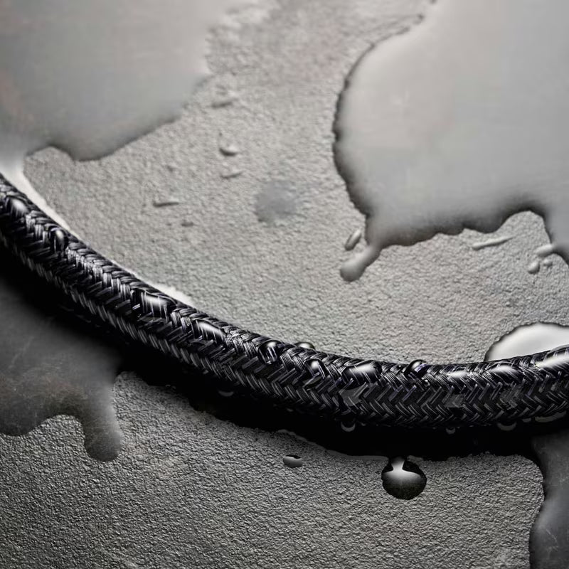 Hansgrohe Rainfinity tuš set v mat črni barvi z ročno prho, pršno letvijo in tekstilno cevjo