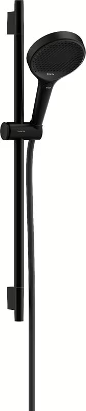 Hansgrohe Rainfinity tuš set EcoSmart v mat črni barvi z ročno prho, drsnikom in tekstilno cevjo