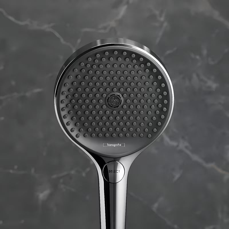 Ručni tuš Hansgrohe Rainfinity 130 3jet u mat crnoj izvedbi s antracitnom tuš pločom