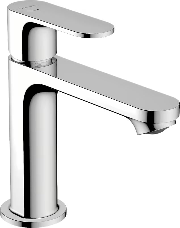 Kromirana enoročna armatura za umivalnik Hansgrohe Rebris S 110 CoolStart brez odtoka