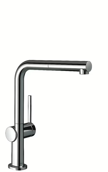 Kromirana armatura za pomivalno korito Hansgrohe Talis s z izvlečno prho in izlivom v obliki črke L
