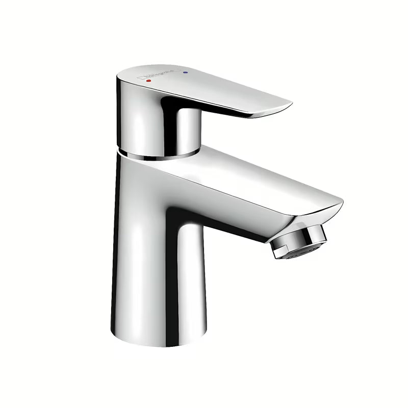 Kromirana enoročna armatura za umivalnik Hansgrohe Talis E 80 z odtokom in z dvižnim drogom