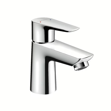 Kromirana enoročna armatura za umivalnik Hansgrohe Talis E 80 z odtokom in z dvižnim drogom