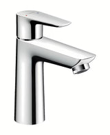 Kromirana umivalniška enoročna armatura Hansgrohe Talis E 110 z odtokom in z dvižnim drogom