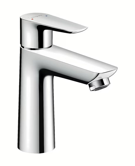 Kromirana umivalniška enoročna armatura Hansgrohe Talis E 110 z odtokom in z dvižnim drogom