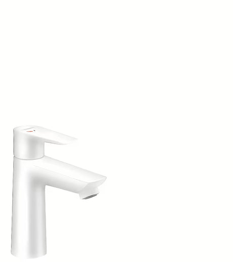 Armatura za Umivalnik Hansgrohe Talis E v mat beli barvi, enoročna stoječa brez odtoka.