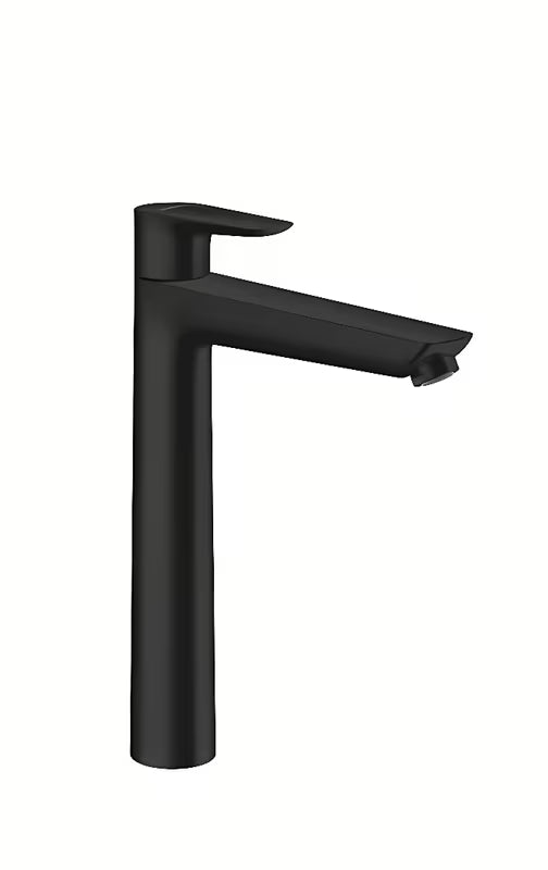 Visoka umivalniška enoročna armatura Hansgrohe Talis E 240 v mat črni izvedbi in dvižno palico
