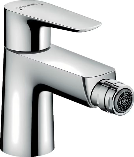 Kromirana enoročna armatura za bide Hansgrohe Talis E z odtokom z dvižnim upravljanjem in gibljivim perlatorjem
