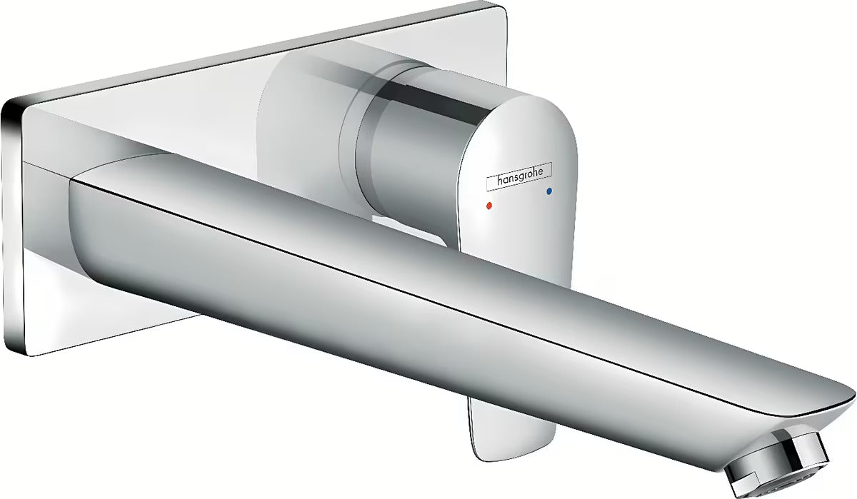 Hansgrohe Talis E podometna umivalniška enoročna armatura v krom izvedbi pro za stensko montažo.