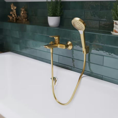 Stenska enoročna armatura za kad hansgrohe Talis E v površini Cool Sunrise s preklopnikom kad/prha