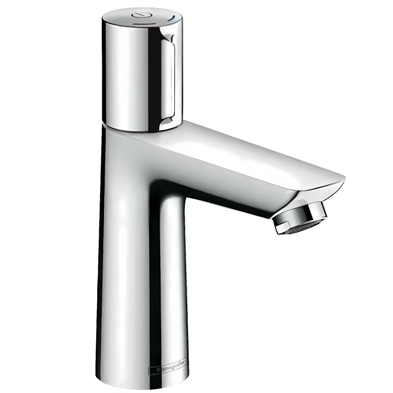Kromirana armatura za umivalnik Hansgrohe Talis Select E z gumbom Select in odtočnim ventilom z dvižno palico