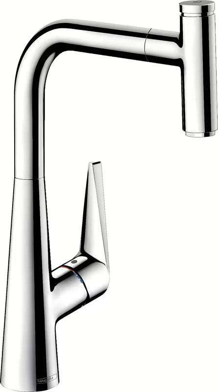 Kromirana armatura za pomivalno korito hansgrohe Talis Select M51 z izvlečno prho in gumbom Select