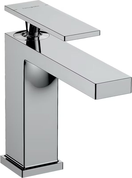 Kromirana enoročna armatura za umivalnik Hansgrohe Tecturis E 110 z odtokom in širokim curkom WaterfallStream.