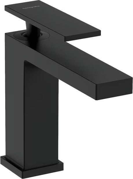 Umivalniška enoročna armatura hansgrohe Tecturis E v mat črni barvi s tehnologijama EcoSmart+ in CoolStart