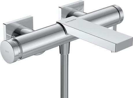 Stenska enoročna armatura za kad Hansgrohe Tecturis E v krom izvedbi z gumbom Select