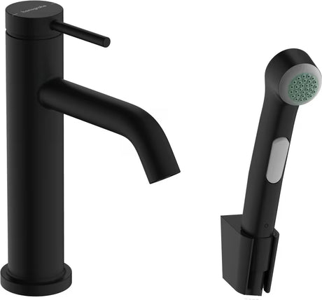 Hansgrohe Tecturis S armatura za umivalnik z bide prho v mat črni barvi