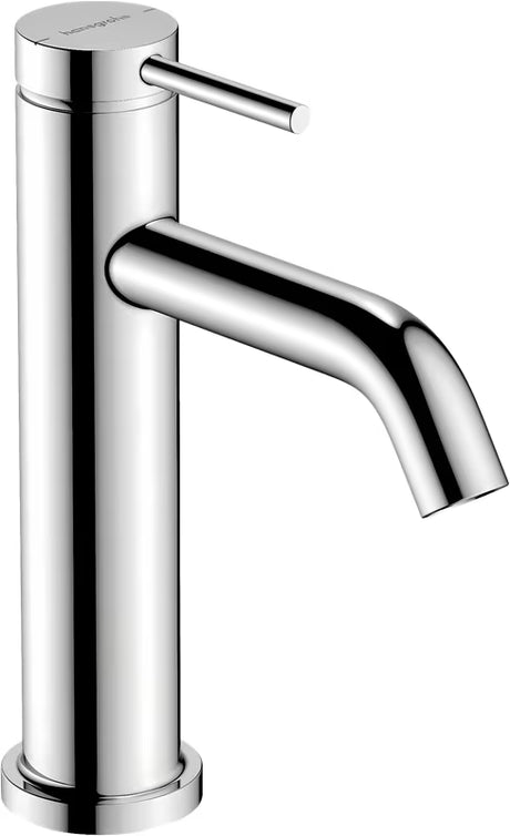Kromirana enoročna armatura za umivalnik Hansgrohe Tecturis S 110 z odtokom in varčnima tehnologijama EcoSmart+ in AirPower.