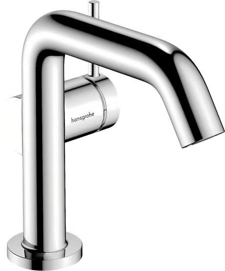 Kromirana armatura za umivalnik Hansgrohe Tecturis S 110 Fine CoolStart s stransko ročico in odtokom Push open