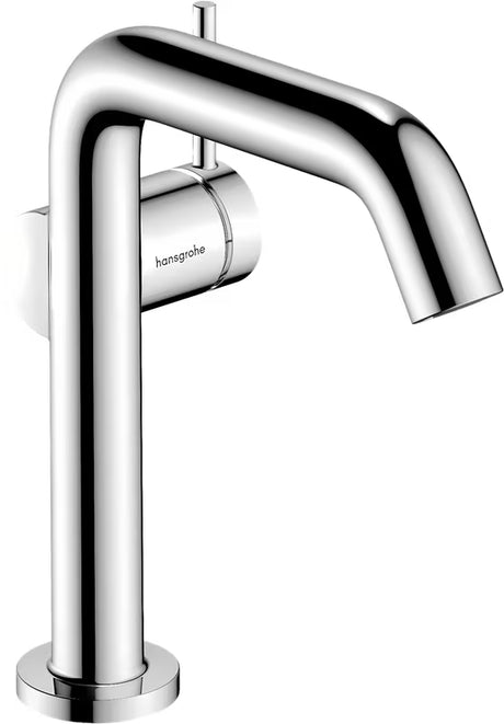 Kromirana umivalniška enoročna armatura Hansgrohe Tecturis S stransko ročico in odtokom Push open