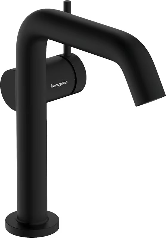 Hansgrohe Tecturis S enoročna armatura za umivalnik v mat črni barvi s tehnologijo CoolStart in odtokom Push open