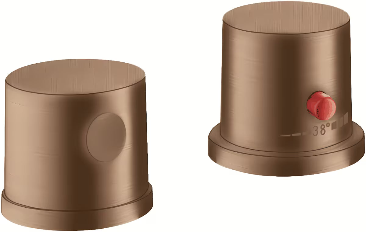 Hansgrohe Uno termostatska armatura za kad na rob kadi v izvedbi brushed red gold z mat površino.