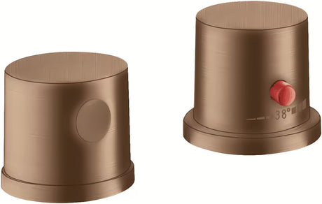 Hansgrohe Uno termostatska armatura za kad na rob kadi u izvedbi brushed red gold s mat površinom.