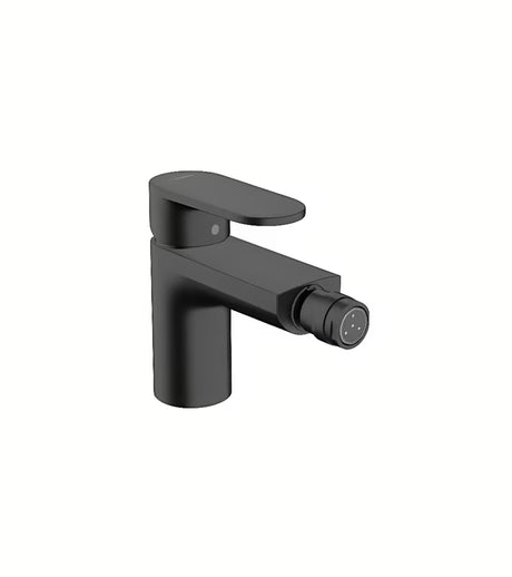 Bidejska armatura enoročna hansgrohe Vernis Blend v mat črni z odtokom in dvižnim upravljanjem