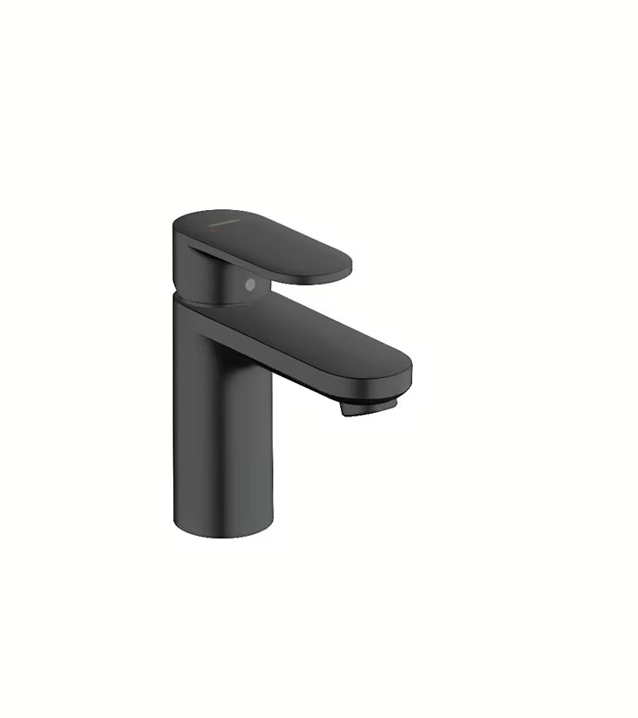 Umivalniška enoročna armatura hansgrohe Vernis Blend 100 v mat črni barvi za sodoben umivalnik