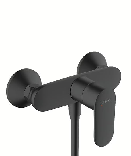 Hansgrohe Vernis Blend stenska enoročna armatura za tuš v mat črni izvedbi