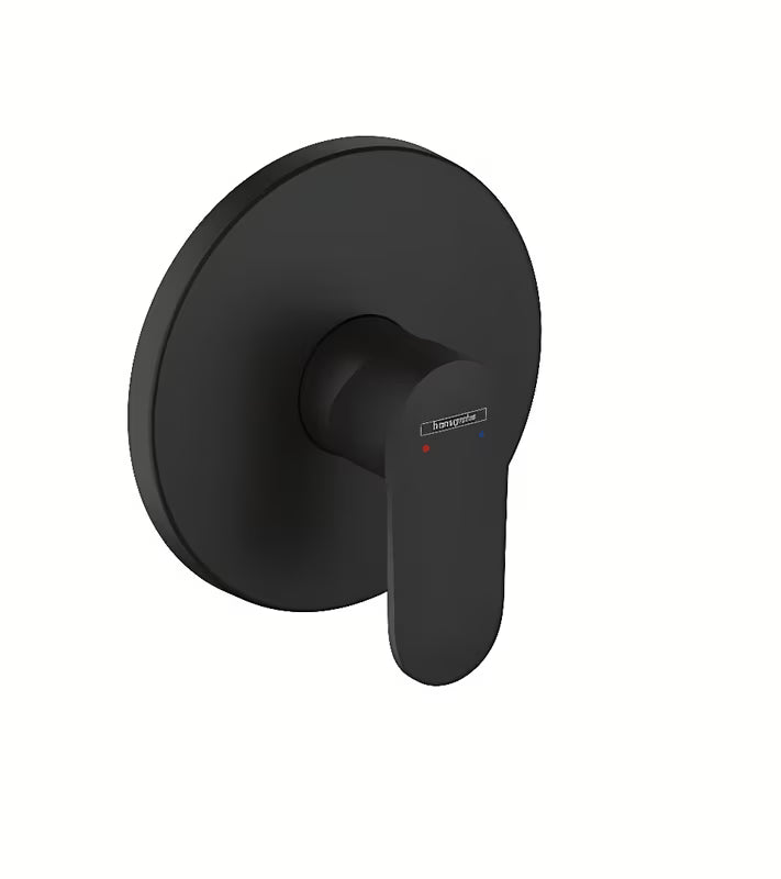 Hansgrohe Vernis Blend podometna armatura za tuš v mat črni barvi z ročnim upravljanjem