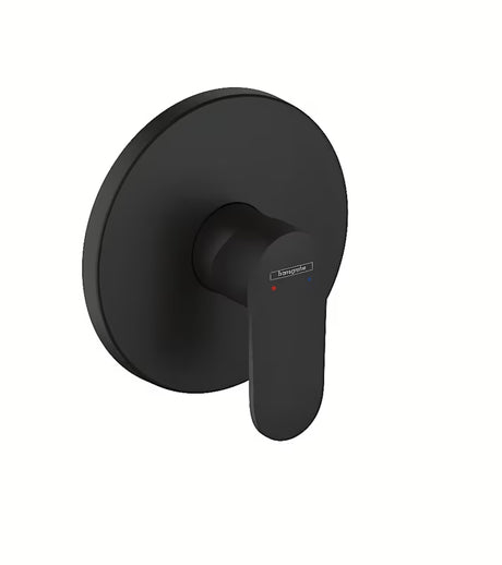 Hansgrohe Vernis Blend podometna armatura za tuš v mat črni barvi z ročnim upravljanjem