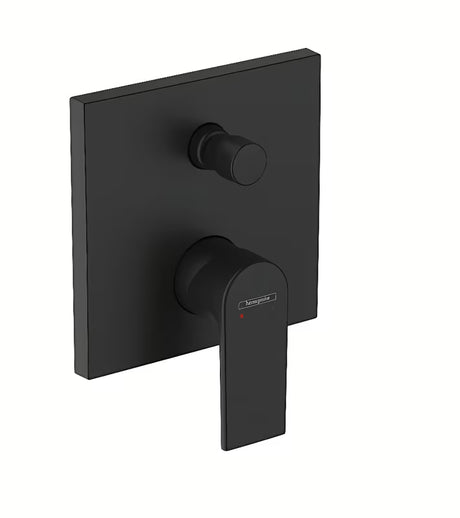 Podometna enoročna pršna in armatura za kad Hansgrohe Vernis Shape v mat črni izvedbi.