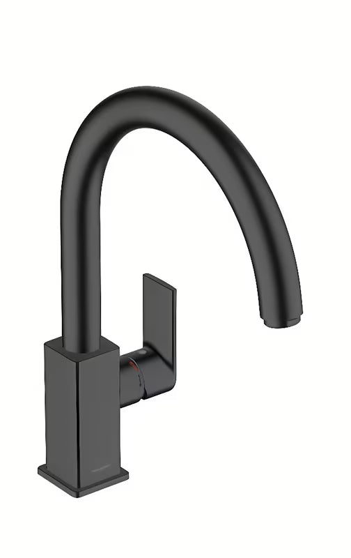 Hansgrohe Vernis Shape M35 armatura za pomivalno korito z visokim vrtljivim izlivom v mat črni barvi