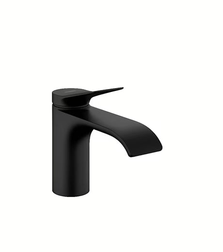 Hansgrohe Vivenis enoročna armatura za umivalnik v mat črni izvedbi z ekstra širokim curkom WaterfallStream