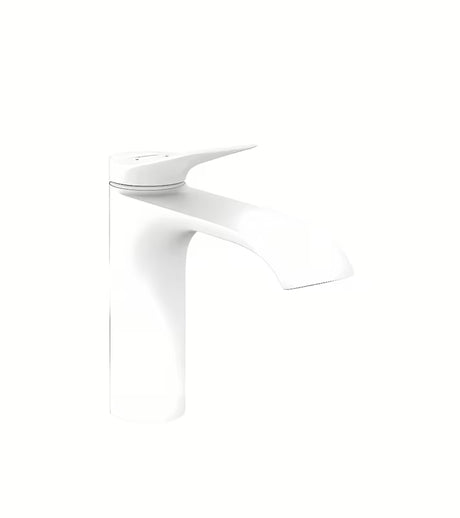 Hansgrohe Vivenis enoročna armatura za umivalnik v mat beli barvi z ekstra širokim izlivom WaterfallStream