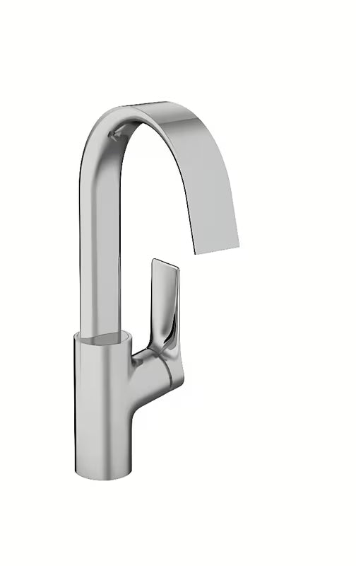 Kromirana enoročna armatura za pomivalno korito Hansgrohe Vivenis z vrtljivim izlivom in širokim curkom WaterfallStream