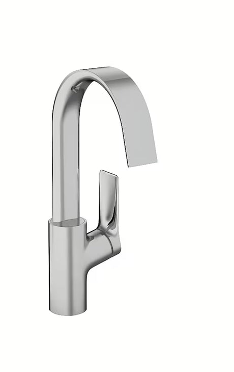 Kromirana enoročna armatura za pomivalno korito Hansgrohe Vivenis z vrtljivim izlivom in širokim curkom WaterfallStream
