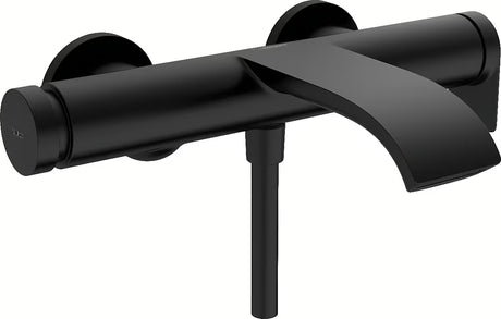 Stenska enoročna armatura za kad hansgrohe Vivenis v mat črni izvedbi z gumbom Select