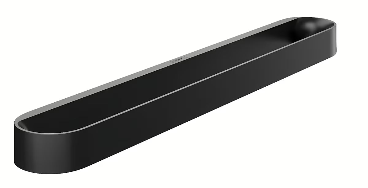 Hansgrohe wallstoris držalo za brisače v mat črni barvi pro montaža z lepljenjem ali vijaki.