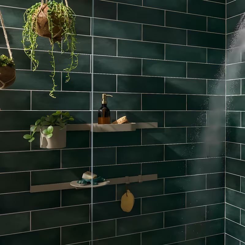 Bež pršna polica hansgrohe wallstoris Planet Edition pro za odlaganje šampona in pršnih potrebščin