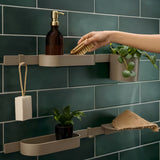 Bež pršna polica hansgrohe wallstoris Planet Edition pro za odlaganje šampona in pršnih potrebščin