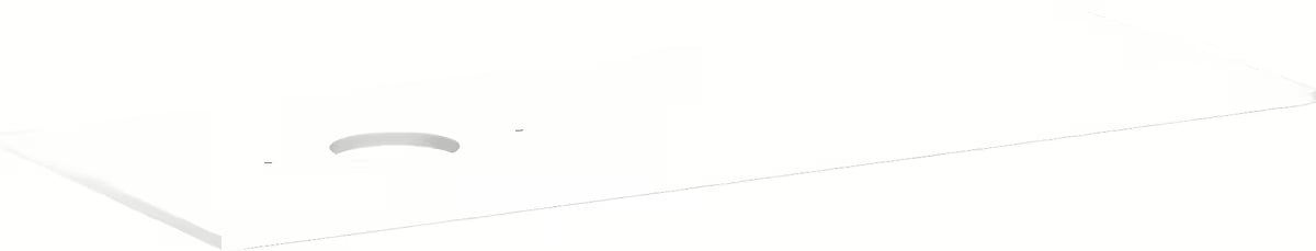 Hansgrohe Xelu Q pult za umivalnik 136 x 55 x 1,6 cm u visokom sjaju bijele boje s izrezom lijevo